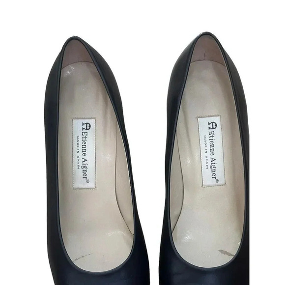 Etienne Aigner Women's Black Cap Toe Pull-On Pumps Shoes Size 10 - Picture 3 of 9